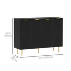 HOMCOM 47.2" L Sideboard Buffet Cabinet - Black-Versatile as sideboard, bathroom, or entryway cabinet