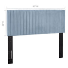 Modway Keira Performance Velvet Full/Queen Headboard - Light Blue-Vertical Striped Channel Tufting