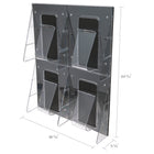 Deflecto Stand-Tall Pre-Assembled Wall Systems - 4 Compartments - Magazine Size - Clear-Large 2.25" literature capacity per pocket