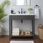 Modway Altura 36" Bathroom Vanity - Grey/White-Integrated Ceramic Sink Basin