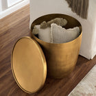 Modway Viora Metal Storage Side Table - Burnished Brass-Protective Bottom