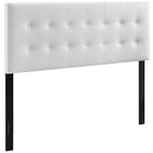 Modway Emily Upholstered Vinyl Queen Headboard - White-Elegantly tufted button headboard