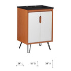 Modway Energize 24" Bathroom Vanity - Cherry/White/Black-Ceramic Sink Basin with 8" Centerset Holes