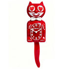 Kit-Cat Klock Classic Cat Wall Clock with Heart Eyes - Red-Iconic character wall clock features the signature rolling eyes and wagging pendulum tail