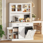 HOMCOM 69" H Pantry Cabinet with Charging Station - White-Four spice racks on the doors keep seasonings within easy reach 