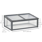 Outsunny 39" x 26" x 16" Wooden Cold Frame with Openable and Tilted Top Cover - Grey- Sloped top design prevents rainwater accumulation
 