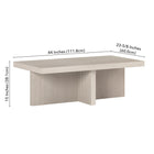 Hudson&Canal Boden 44"W Rectangular Coffee Table - Alder White-9