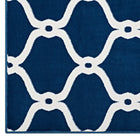 Modway Beltara Chain Link Transitional Trellis Area Rug - 8 ft W x 10 ft L - Moroccan Blue/Ivory-100% Soft Heat-Set Polypropylene