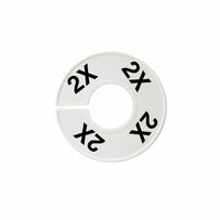 Eddie's Round Size Divider - English 2X - White Sizer with Black Print - 100 Pack-White plastic with black text