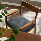 Modway Solara Vegan Leather Wood Dining Armchairs - Walnut/Black - 2 Pack-Tapered Legs