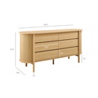 Modway Cadence 6-Drawer Curved Dresser - Oak-Curved Wood Frame