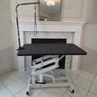 PawHut Height Adjustable Pet Grooming Table for Dogs - Black-The frame and base are made of steel tube with white-colored finish