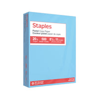 Staples 30% Recycled Pastel Coloured Copy Paper - Letter - 8-1/2" x 11" - Blue - 500 Sheets-Attention-grabbing colours get your materials noticed