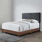 Modway Rhiannon Diamond Tufted Upholstered Performance Velvet Queen Bed - Walnut Charcoal-MDF and Wood Construction