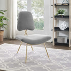 Modway Ponder Performance Velvet Lounge Chair - Grey-Performance Velvet Upholstery