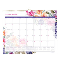AT-A-GLANCE 2026-27 Monthly Wall Calendar - 15" x 12" - Floral - Bilingual-Page size: 11-7/8" H x 14-7/8" W