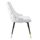 Modway Adorn Tufted Performance Velvet Dining Side Chair - White-Dense Foam Padding