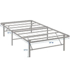 Modway Horizon Stainless Steel Twin Bed Frame - Grey-Easy To Assemble And Fold Away