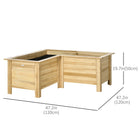 Outsunny Wood Raised Planter Box - 47" L x 47" W x 20" H - Natural-Non-fabric liner prevent plants from waterlogging 