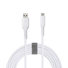 Basic Tech 6 foot Type-C Braided Cable - White-Sleek and tangle free