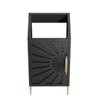 Modway Awaken 18" Bathroom Vanity Cabinet - Black-Solid Wood and MDF Construction