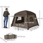 Outsunny Inflatable Camping Tent-Features two side windows and double doors for ventilation
