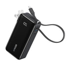 Anker Fusion 10000mAh 30W Power Bank with Built-In Lightning Cable - Black-Two Devices, One Charge: Enhance your efficiency with a high-compatibility power bank that charges two devices simultaneously, keeping your tech prepared at all times.
