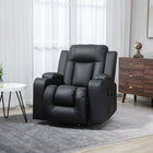 HOMCOM 8-Point Vibration Massage Recliner for Living Room - Black-360° swivel and rocking seat for greatest comfort