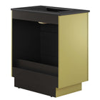 Modway Quantum 30" Bathroom Vanity - Black/Gold-Ceramic Sink Basin