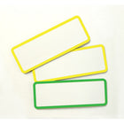 Cosco Dry Erase Magnetic Signs - 3.2" x 1.2" - White/Assorted Border - 24 Pack-Assorted border colors add organization and visual distinction, making them ideal for offices, classrooms, and homes