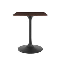 Modway Lippa 24" Square Wood Dining Table - Black Cherry Walnut-Wood Veneer