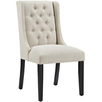 Modway Baronet Button Tufted Fabric Dining Chair - Beige-Elegant Modern Dining Side Chair