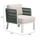 Zuo Bridgehampton ArmChair - White-6