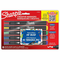Sharpie Creative Markers Water-Based Acrylic Markers - Bullet Tip - Assorted Colours - 5 Pack-Give precision and add details to your drawings, every time you sketch or illustrate