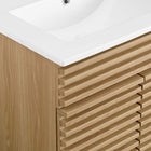 Modway Render 24" Bathroom Vanity - Oak/White-Integrated Countertop