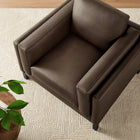 Modway Roscoe Vegan Leather Armchair - Espresso-Low Profile Silhouette