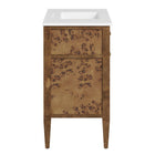 Modway Elysian 36" Wood Bathroom Vanity - White/Brown-Mango Wood Construction