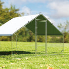 PawHut Galvanized Large Chicken Coop Cage Walk-in Enclosure  - 32.8' x 9.8' x 6.4'-Steel hexagonal mesh offers excellent protection for your animals
