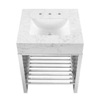 Modway Gridiron 24" Bathroom Vanity - White/Silver-Artificial Marble Sink