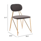 Zuo Georges Dining Chair - Grey/Gold - Set of 2-6