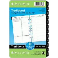 Day-Timer 2027 Reference Daily Planner Refill Desk Size - 8-1/2" x 5-1/2" - English-Page size: 8-1/2" H x 5-1/2" W