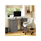 HOMCOM 47.25" Computer Desk with Storage - Grey-Easy Assembly required