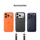 Apple iPhone 17 Pro Max - 256 GB - Deep Blue - Bell and Virgin Plus-Satellite Features - If you don’t have cell service or Wi-Fi, iPhone can connect to a satellite so you can send and receive messages and Tapbacks. In a severe car crash, iPhone can connect to emergency services when you can’t