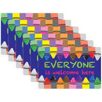 Ashley Productions Smart Poly Computer Mouse Pad - Everyone is Welcome Here - Crayons - 6 Pack-Start your day on the right note with these stylish and functional accessories that feature inspiring quotes and positive sayings.