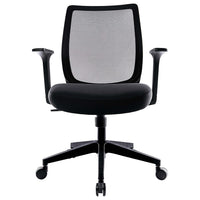 Staples Essentials Mesh Back Fabric Task Chair - Black-Adjustable seat height, tilt tension, and tilt lock