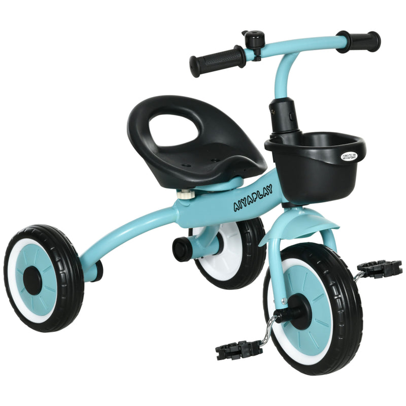 Qaba Kids Tricycle with Adjustable Seat and Basket - Blue | staples.ca
