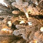 HOMCOM 7' Pre-Lit Snow-Flocked Artificial Christmas Arctic Fir Tree - Green-Flame retardant branches and faux snow are unlikely to catch fire or cause serious household damage 
