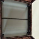 Outsunny Outdoor Rattan Foldable End Table - Brown-Easy to set-up and store away