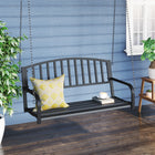 Outsunny 50" Porch Swing Chair with Chain Black-Weather-resistant material and sleek black finish adds an elegant touch to your patio  