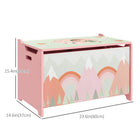 Qaba Toy Chest Storage Organizer - Pink-Safety hinge prevents accidental slamming and ensures your child's fingers stay safe 